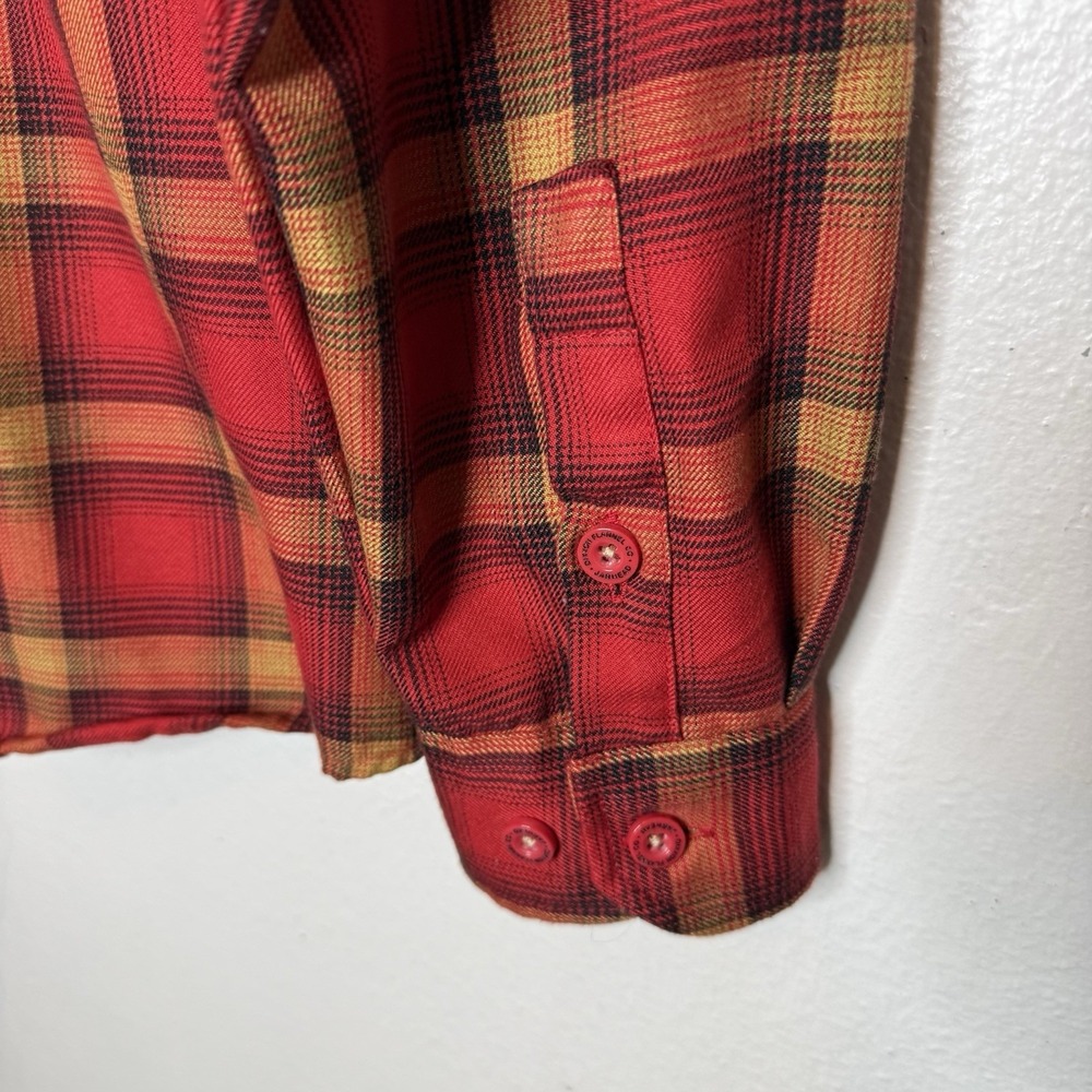 Dixxon Jarhead Red Long Sleeve Flannel Plaid Work Shirt Outdoor Mens Small - Picture 8 of 12